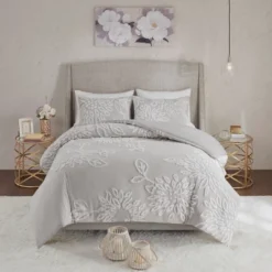 Danica Tufted Cotton Chenille Floral Comforter Set - Madison Park