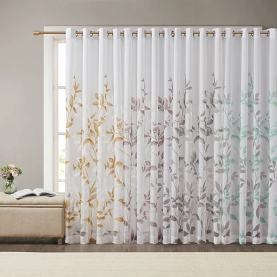 84"x50" Rosalie Burnout Printed Light Filtering Curtain Panel - Image 6