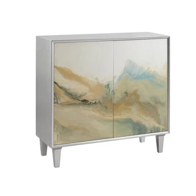 Lucy 2 Door Abstract Modern Accent Chest Silver - Madison Park - Image 2