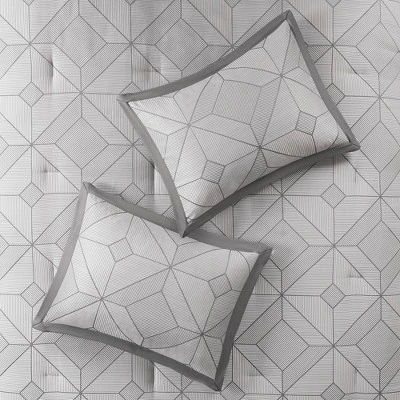 7pc Ollie Jacquard Comforter Set Gray - Madison Park - Image 7