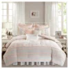 Desiree Cotton Percale Comforter Bedding Set With Euro And Bedskirt Blush - Madison Park