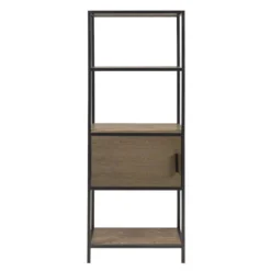 64" Callan 3 Shelf Bookcase With Storage Cabinet Gray - Madison Park