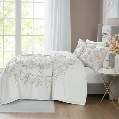 3pc Valeria Tufted Cotton Chenille Coverlet Set - Image 2