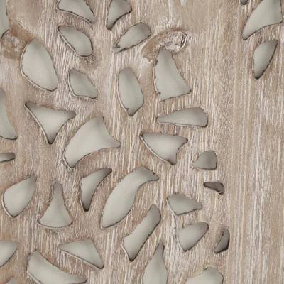 Laurel Branches Carved Wood Wall Decor Panel Natural - Madison Park - Image 2