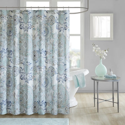 72"x72" Lian Printed Cotton Shower Curtain - Madison Park - Image 6
