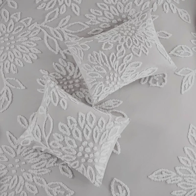 Danica Tufted Cotton Chenille Floral Duvet Cover Set - Madison Park - Image 8