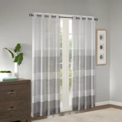 Jacey Woven Striped Sheer Window Panel