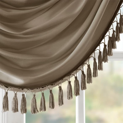 46"x38" Gail Faux Silk Waterfall Embellished Valance - Image 3