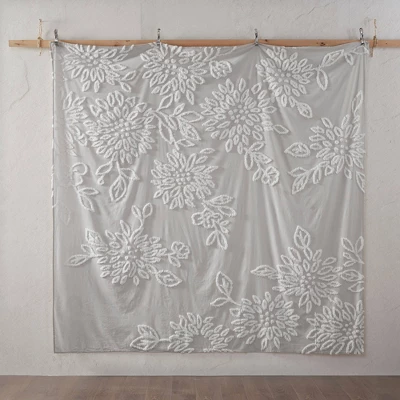 Danica Tufted Cotton Chenille Floral Duvet Cover Set - Madison Park - Image 9