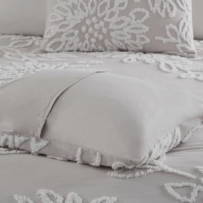 Danica Tufted Cotton Chenille Floral Duvet Cover Set - Madison Park - Image 7