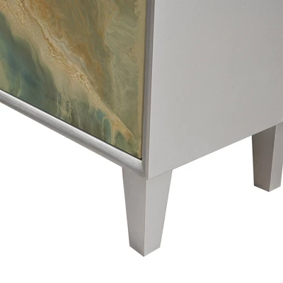 Lucy 2 Door Abstract Modern Accent Chest Silver - Madison Park - Image 6