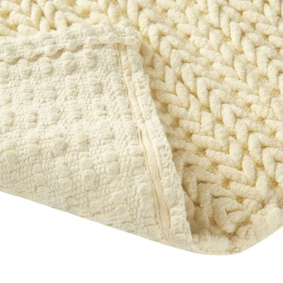 Braided Cotton Chenille Chain Stitch Bath Rug - Image 6