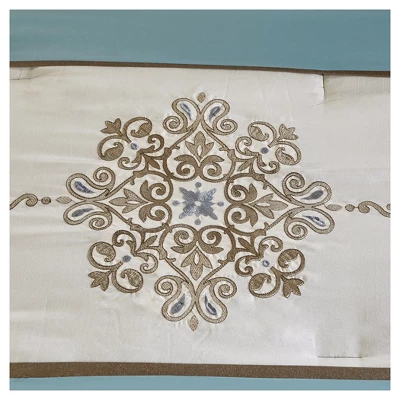 Sharon 7pc Polyester Jacquard Comforter Bedding Set With Bedskirt - Image 7