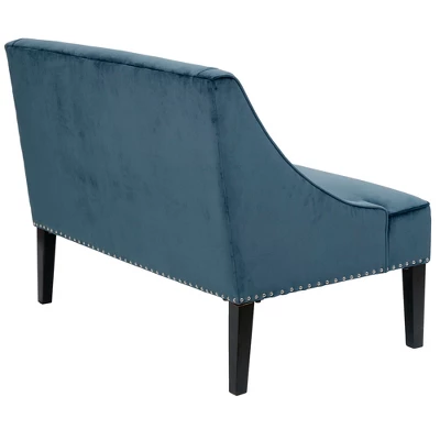 Delaney Swoop Arm Settee Blue - Image 3