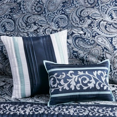 Martha Jacquard Comforter Set Navy - Madison Park - Image 10
