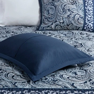 Martha Jacquard Comforter Set Navy - Madison Park - Image 7