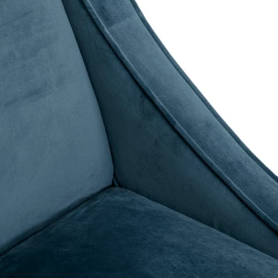 Delaney Swoop Arm Settee Blue - Image 5