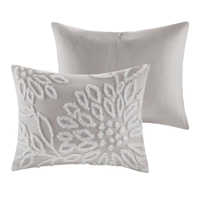 Danica Tufted Cotton Chenille Floral Duvet Cover Set - Madison Park - Image 3