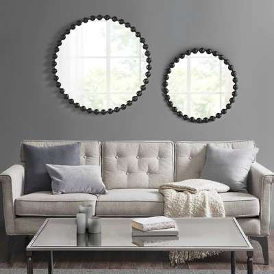 33.8" X 24.3" Round Marlowe Decorative Wall Mirror Black - Madison Park Signature - Image 6