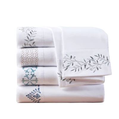 Madison Park 4pc Embroidered Microfiber Sheet Set - Image 11