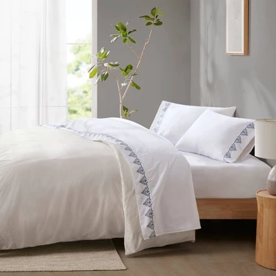 Madison Park 4pc Embroidered Microfiber Sheet Set - Image 7