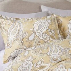 Madison Park Sandra Paisley Print With Sheets Comforter Bedding Set Wheat