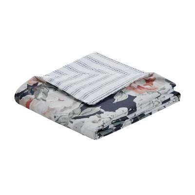 Sorrel Full/Queen 3pc Cotton Printed Reversible Coverlet Set Dark Blue - Image 17