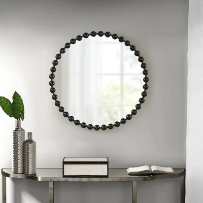 33.8" X 24.3" Round Marlowe Decorative Wall Mirror Black - Madison Park Signature - Image 5