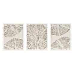 3pc Solana Coastal Rice Paper Framed Shadow Box Set Off White - Madison Park