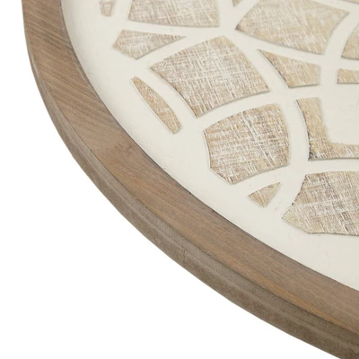 Leah Round Two-Tone Medallion Wall Decor Natural/White - Madison Park - Image 4