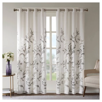 84"x50" Rosalie Burnout Printed Light Filtering Curtain Panel - Image 7