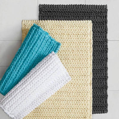 Braided Cotton Chenille Chain Stitch Bath Rug - Image 2